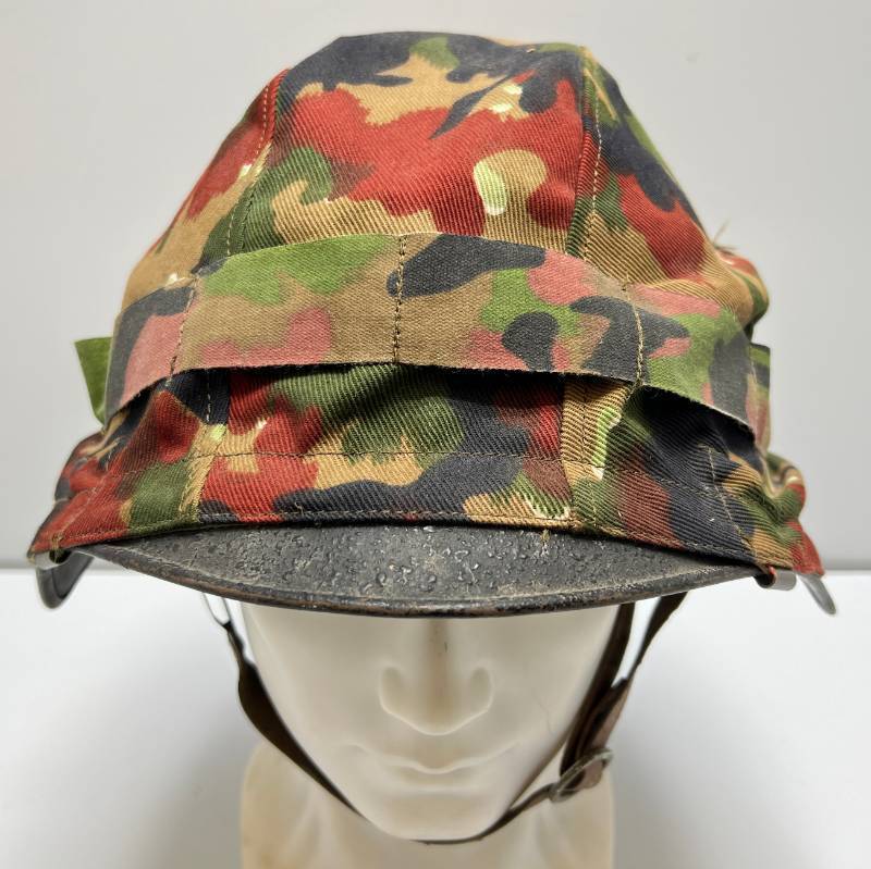 lot 45 image: M-18 Swiss Helmet With Swiss Camo Cover