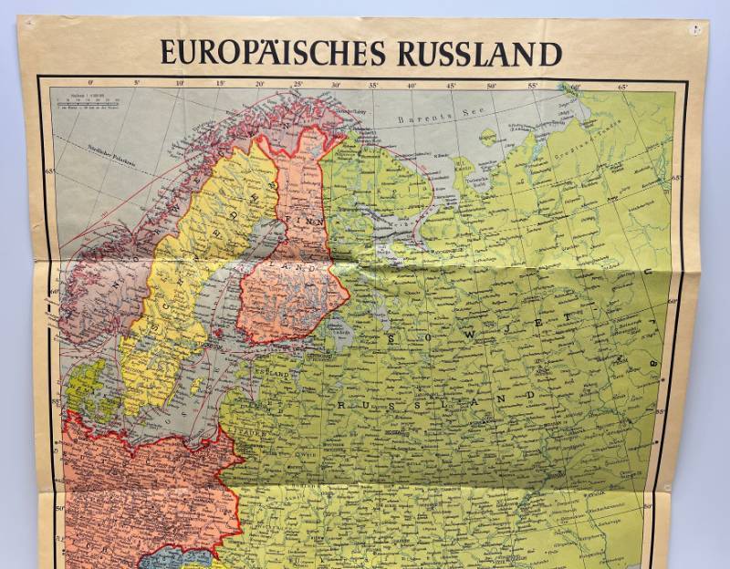 lot 136 image: RARE 1941 WWII Map Europaisches Russland 21 12 x 31 14