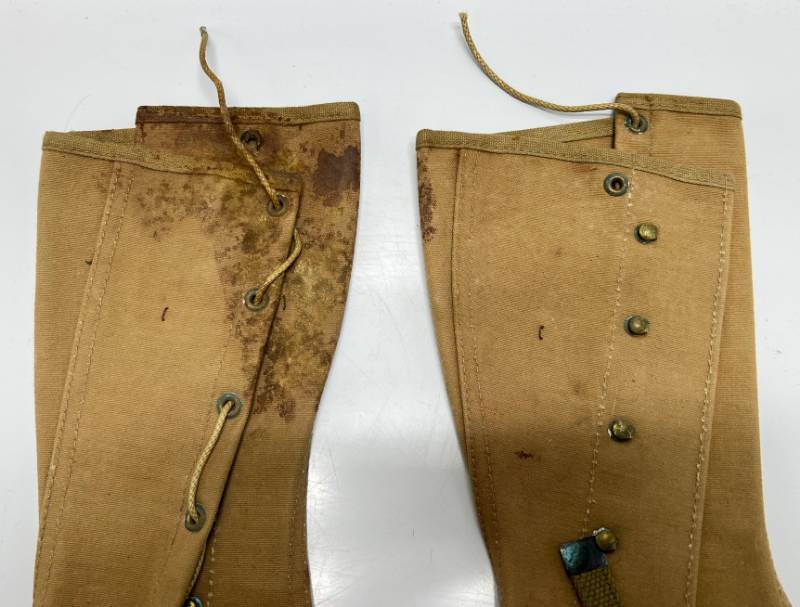 lot 168 image: WWII U.S.M.C. Leggings (Blood Stained)