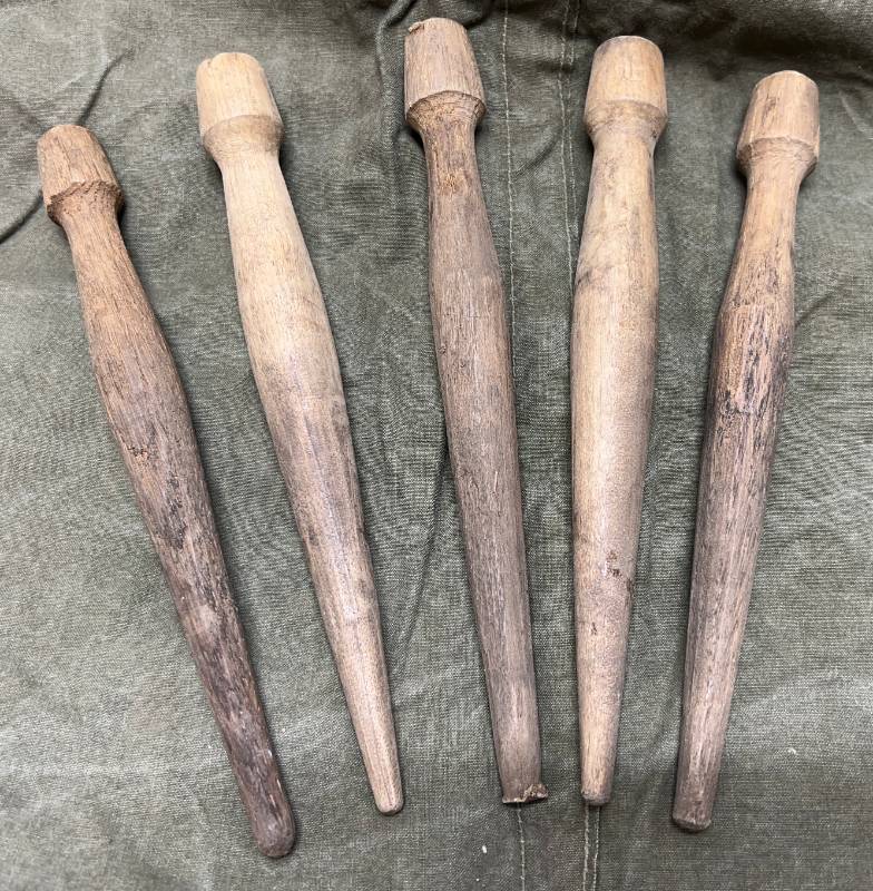 lot 177 image: WWII US Tent Post & Wood Stakes (Stakes Marked 1944 & 1953)