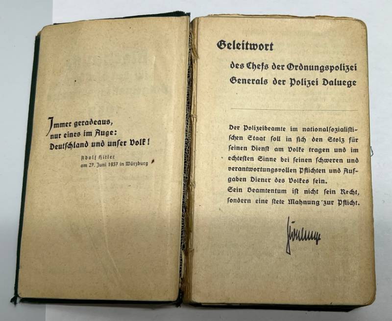 lot 231 image: (VERY RARE) 1938 Officers Manual With Hand Written Notes Inside & Research Notes