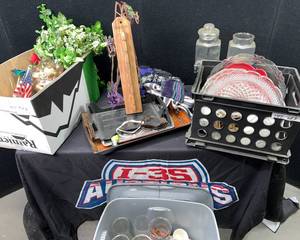 lot 1317 image: Glass Ware, Sunglasses, Corks and Trays