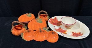 lot 1506 image: Fall Themed Dinnerware