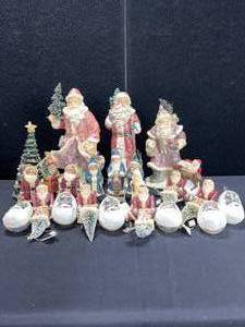 lot 1524 image: VARIOUS SANTA LOT 2 LARGE ANT ARE DEPT 56 OTHER VARIOUS SANTAS