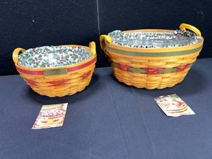 lot 1540 image: LONGABERGER BASKETS 1999 COLLECTION POPCORN & PINE BASKET