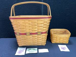 lot 1547 image: LONGABERGER EVERGREEN BASKET AND OTHER