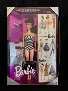 lot 12 image: Reproduction Original 1959 Barbie Doll & Package New in Box