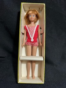 lot 63 image: Vintage 1963 Skipper Barbie Doll #0950 Box Stand Swimsuit  - Redhead