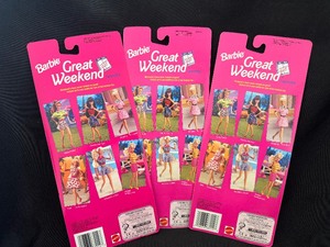 lot 139 image: Barbie Great Weekend Fashions Vintage  68014 Hiking Outfit ShoesMattel Lot of 3 Sets.