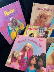 lot 142 image: Lot of 7 Golden Barbie Books.
