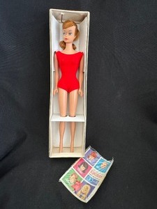 lot 158 image: 1962 #7 Red Head Ponytail Barbie with box (ex. cond)