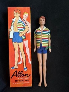 lot 176 image: Vintage 1964-66 Mattel AllanAlan Doll, Kens Buddy, Barbie, Straight Legs #1000