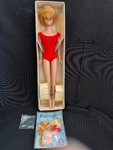 lot 200 image: Vintage Platinum Bubble Cut Barbie Doll 1960s Mattel.