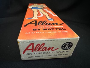 lot 218 image: Vintage Original 1960s Barbie Kens Buddy Allan Doll Mattel Stock #1000 MIB.