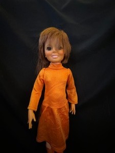 lot 240 image: Vintage Ideal Movin Groovin Crissy Doll, with Original  Outfit And Boots 1971.