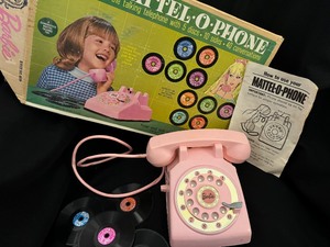 lot 251 image: Vintage 1968 Barbie Mattel Phone Complete With 5 Records & Box