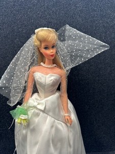 lot 318 image: 1966 Wedding Barbie With Lashes. Wearing Barbie Wedding Dress.