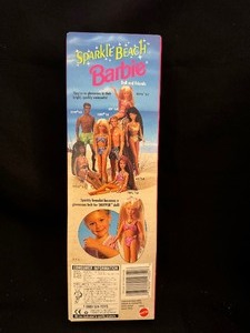 lot 371 image: New SEALED 1995 Sparkle Beach Barbie Skipper Doll Mattel #14352 Bracelet.
