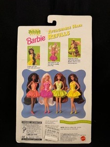 lot 393 image: New Mattel Barbie Cut and Style Attachable Hair Refills 1994  Auburn Red.