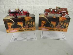 2 - MATCHBOX FIRE ENGINE SERIES, MODELS OF YESTERYEAR - 1911 MACK FIRE ENGINE & 1935 MACK AB FIRE ENGINE - With COA - IN BOX - GREAT PIECES - SEE PICTURES