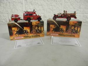 2 - MATCHBOX FIRE ENGINE SERIES, MODELS OF YESTERYEAR - 1916 FORD MODEL T FIRE ENGINE & 1950 FORD E83W VAN - With COA - IN BOX - GREAT PIECES - SEE PICTURES