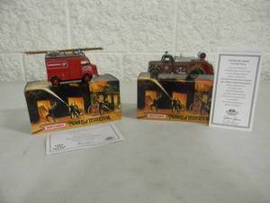 2 - MATCHBOX FIRE ENGINE SERIES, MODELS OF YESTERYEAR - 1939 BEDFORD AIRPORT CIVIL FIRE TRUCK & 1947 CITROEN TYPE H VAN - With COA - IN BOX - GREAT PIECES - SEE PICTURES