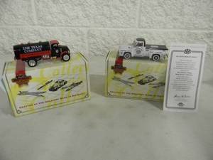 2 - MATCHBOX COLLECTIBLES - 1920 MACK AC TEXACO THE TEXAS COMPANY & 1955 FORD RED CROWN GASOLINE EMERGENCY SERVICE TRUCK - With COA - IN BOX - GREAT PIECES - SEE PICTURES