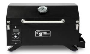 lot 4 image: COUNTRY SMOKERS Portable Traveler 256-Sq in Black Pellet Grill