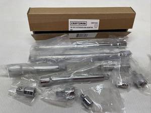 lot 34 image: CRAFTSMAN 10pc 14 38 12 Ratchet Extensions And Adapters Set New