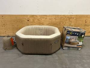 lot 99 image: Intex PureSpa 6 Person Round Bubble Massage Inflatable Hot Tub Spa
