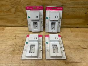 lot 101 image: ALURATEK Lot of 4- 2-Port USB Charging Wall Plates
