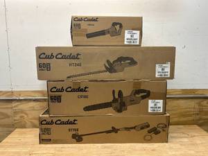 lot 7 image: CUB CADET 4 Piece 60V MAX Cordless Lawn Tool Set (includes 1 Battery and 1 Charger) (121823157)