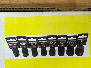 lot 30 image: POWERBUILT- 8 Piece 12 Drive Shallow Impact Pro Socket Set- Tough Chrome Molybdenum