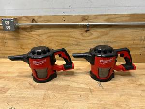 lot 119 image: MILWAUKEE Lot of 2- M18 18-Volt Lithium-Ion Cordless Compact Vacuums (Tool-Only)