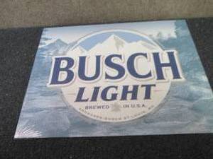 lot 256 image: Metal Busch Light Sign 12.5x16 inch...