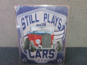 lot 258 image: Metal Still Plays with Cars Sign 12...