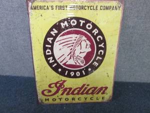 lot 260 image: Metal Indian Motorcycle Sign 12.5x1...