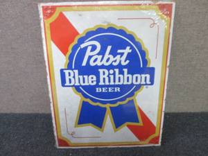 lot 261 image: Metal Pabst Blue Ribbon Sign 12.5x1...
