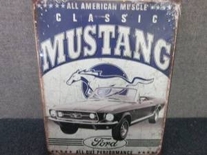 lot 265 image: Metal Mustang Sign 12.5x16 inches...