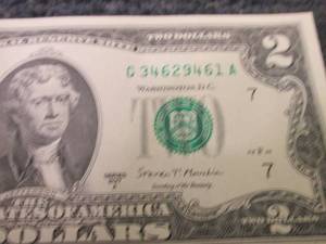 lot 275 image: 6- Sequential, Uncirculated $2 Bill...
