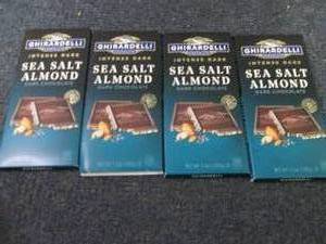 lot 381 image: 4- 3.5 oz Ghirardelli Sea Salt Almo...