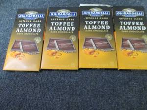 lot 389 image: 4- 3.5 oz Ghirardelli Toffee Almond...