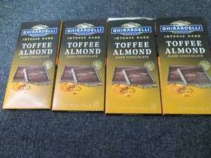 lot 390 image: 4- 3.5 oz Ghirardelli Toffee Almond...