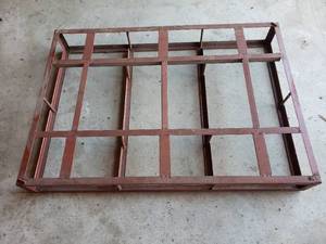 lot 127 image: steel pallet for oil drum storage see picks for dimensions