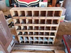 lot 131 image: vintage wooden bolt bin see picks for dimensions