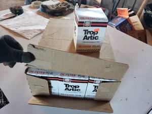 lot 132 image: case (13) of new TROP ARTIC oil filters in the box number PO-40