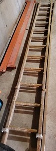 lot 282 image: wood telescoping ladder see picks for length and condition