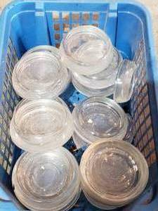 lot 309 image: vintage glass floor protectors