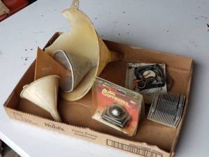 lot 315 image: assortment of funnels and automotive accessories