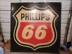 lot 407 image: LARGE   hard to find PHILLIPS 66 gas station sign please see picks for measurements
